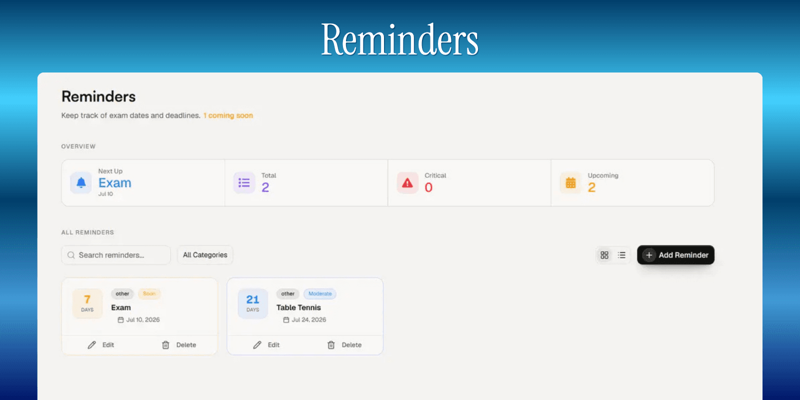 Reminders